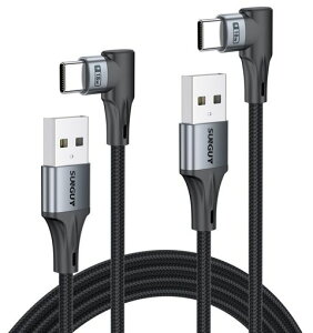 SUNGUY ���p USB C - USB A �P�[�u�� [2m�A2�p�b�N] ����̃P�[�X�Ή��A90�x�}���[�d�Ή� USB-A - USB-C �f�[�^�P�[�u��(�d�b�X�^���h�AAndroid Auto�ACarPlay�Ή�)�AiPhone