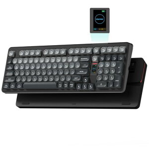 Womier WK98 ���킢���O���[ �Q�[�~���O�L�[�{�[�h ���� ���C�����X �e���L�[�t�� 98%�z�� LCD�X�}�[�g�f�B�X�v���C 3���[�h�ڑ�