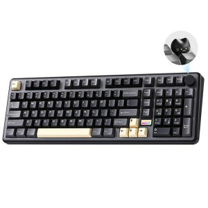 YUNZII B98 PRO QMK/VIA ���C�����X ���J�j�J�� �Q�[�~���O�L�[�{�[�h �e���L�[�t�� 96%���C�A�E�g�����L�m�u�t�� BT/2.4G/USB-C�ڑ� �����ς݃X�C�b�` �z�b�g�X���b�v�Ή� �J�X�^���K�X�P�b�g RGB�c