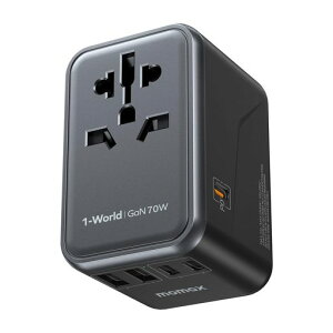 �y70W �}���[�d�zMOMAX �ϊ��v���O PD 70W GaN �C�O�p 6�䓯���[�d 3*USB-C PD & 2*USB-A QC &1*AC�R���Z���g �C�O�R���Z���g C/BF/O/A�^�C�v �}���`�ϊ��v���O �S���E�Ή�
