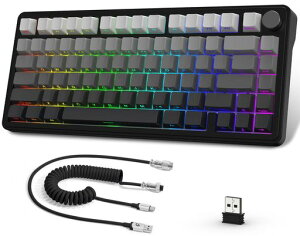 ATTACK SHARK X85 �Q�[�~���O�L�[�{�[�h�A���J�j�J���A���ʃm�u�t���A75%�z��A ���C�����X�A�z�b�g�X���b�v�Ή��A�����RGB���C�g