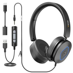 WANTEK �w�b�h�Z�b�g �L�� �y3WAYS�ڑ� USB/TYPE-C/3.5MM�z PC�p�w�b�h�Z�b�g �}�C�N�t�� �m�C�Y�L�����Z�����O �l�ԍH�w�݌v �y�� ���K���� WEB��c �e�����[�N �ݑ�Ζ� �I�����C�����ƁE�w�K