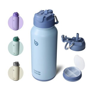BOTTLE BOTTLE ���� 850ml �ۗ�ۉ� ��d�\�� �X�e�����X ���@�r �X�g���[�t�� ������ 2WAY�W �ꕔ���[ �R��h�~ �����^�� �H��@�Ή� �X�|�[�c �A�E�g�h�A �u���[