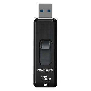 �A�[�L�X(Archiss) USB������ 128GB USB3.2(Gen1) / USB3.1(Gen.1) / USB3.0 / USB2.0 �Ή� �X���C�h�� �X�g���b�v�z�[���t�� �L���b�v���X�f�U�C�� AS-128GU3-PSB