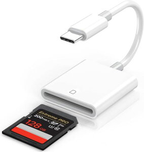 SD�J�[�h���[�_�[ �y�ƊE�V�� iPhone17�Ή��z �^�C�vc SD�J�[�h���[�_�[ usb c to SD Card �ySD/SDHC/SDXC/RS-MMC�J�[�h�p�z USB3.0 OTG�@�\ �o�����f�[�^�]�� iPhone17/16/15