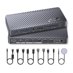 AV Access KVM�X�C�b�` �h�b�L���O�X�e�[�V���� for MacBook|USB C 2��PC�֑ؑΉ�|4K�f���A��HDMI 2���j�^�[|���b�v�g�b�v&�f�X�N�g�b�v�ؑ�|�v���O&�v���C|100W