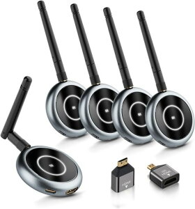 AIMIBO ���C�����X HDMI ����M�@ 1TX+4RX�Z�b�g HDMI ���� �r�f�I�g�����X�~�b�^�[ ��M�@8�䑝�݉\ �g�����[�h�Ή� 1080P/5GHZ/50M����]������ �f�����������o��