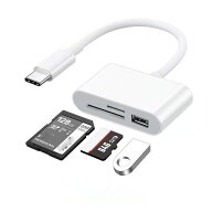USB C SDカードリーダー for iPhone 15 16 iPad、iMac、iPad Pro Air Mini、Androidノートパソコン、その…