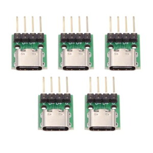 chenyang USB C DIY �R�l�N�^�[ 5�p�b�N �s�b�` 2.54mm 4�s�� - USB 2.0 Type C ���X �\�P�b�g �|�[�g �C�� �����p �͂񂾃A�_�v�^�[