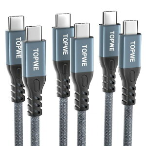 TOPWE �^�C�v C �P�[�u�� usb c type-c�y1m�E3�{�Z�b�g�z60W �}���[�d �����f�[�^�]�� USB PD�Ή� �i�C�����҂� �f���h�~ typec iphone17/16/15�V���[�Y