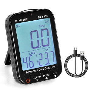 BTMETER BT-535G �L�C�����A�����j�A���m�� NH3�Z�x���o�� ����͈�0-100ppm����\ 0.1 PPM�A�A���[���A���x(°F/°C)�A���x�A�{�{�A�_��A�����ɓK����LCD�o�b�N���C�g�\���t��?���{��������t��