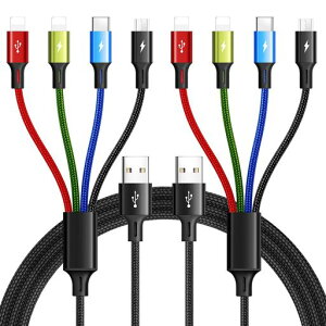4in1 �[�d�P�[�u�� Minlu �����Ղ��[�[�d�� �}�� �P�[�u�� 1.2m 3.5A �[�d�R�[�h �^�C�vc/�}�C�N��usb/���C�g�j���O(2��) 4�䓯���[�d�\ iPhone 17/16/15/14�V���[�Y,�O�[�O��,Galaxy S25+/S25