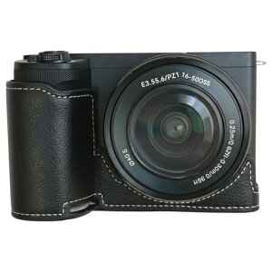 �J�����P�[�X �݊� Sony Alpha ZV-E10 II �Ή� PU���U�[ �ꕔ�J�� �n���h�O���b�v�t (�u���b�N)