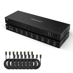 TESmart 8�|�[�g HDMI KVM�X�C�b�` �p�\�R��8�� ���j�^�[1��؂�ւ� KVM�ؑ֊� 4K@30Hz/60Hz HDCP2.2 RGB4:4:4 EDID�@�\�Ή� RS232�|�[�g LAN�|�[�g���� �����X�L���� �������o�@�\