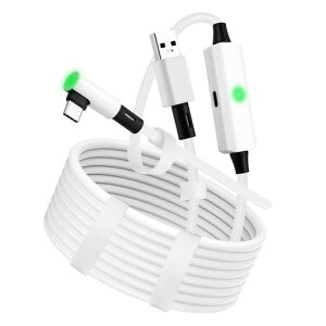 ELUTENG VR Link�P�[�u�� 5M �i�C�����҂� 27W�}���[�d�Ή� Meta Quest 2 �P�[�u�� USB3.0