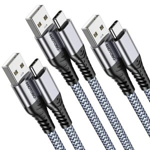 USB Type C �P�[�u�� USB-A & USB-C�P�[�u���y3�{�Z�b�g�zANDTOBO 3.0A �}���[�d�^�C�vc �P�[�u�� iPhone 16/16 Pro/16 Plus/16 Pro Max, iPhone 15, Samsung S21