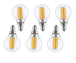 KY LEE �t�B�������g LED�d�� E14���� 60W�`���� �N���A 6W �V�����f���A 2700K ���g�� �G�W�\�� ���^�d�� �����ȃK���X �S�z���^�C�v ���g�� �G�W�\�� ���^ �d���F G45 6��