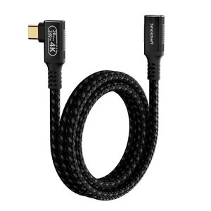 �y240W�[�d & 4K@60Hz�f���o�͑Ή��zUSB Type C to C �P�[�u�� 1m 90�xL�� USB 3.2 Gen2x2 20Gbps �f�[�^�]�� PD�}���[�d�P�[�u�� ���批���`�� ���ϋv�i�C�����ґg �܂�ɂ��� Steam Deck