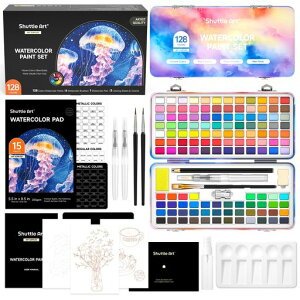Shuttle Art �Ō`���� 128�F�Z�b�g �ő̐��ʊG�̋� �n�[�t�p�� �y�C���g�u���V ���M�y�� ���ʎ� �p���b�g �X�P�b�`���M�t�� ���^���b�N ���� ������ �n���₷�� ���� ���ʉ� ��l�̓h��G ���c
