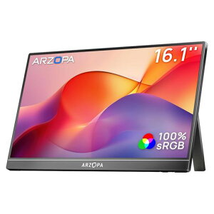 ARZOPA 16.1�C���` ���o�C�����j�^�[ ���� �t��HD IPS����� 100%sRGB �u���[���C�g�y�� �����X�^���h�t ���^ �y�� �e�����[�N/PS5/Switch/PC�Ή� Type-C/HDMI Z1C