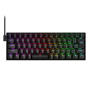 Redragon K630 60% �L�� RGB �Q�[�~���O�L�[�{�[�h�A61�L�[ �R���p�N�g���J�j�J���L�[�{�[�h�A�V���o�[�X�C�b�`�A�v���h���C�o�[�T�|�[�g�A�u���b�N