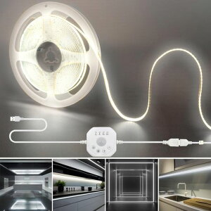 �N���A�q��(Clearhill)���[�V�����Z���T�[COB LED 5V USB�X�g���b�v���C�g 5M �����F 6500K, ���ԁE��ԏƖ����[�h, 4�̃^�C�}�[�I�t���[�h�t��, 320LEDs/M