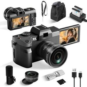Fsjun �f�W�^���J���� 5K�Ή���HD 4800����f �L�p�����Y�t�� 3�C���`180�x��]���t���b�v�X�N���[�� �f�W�^���Y�[���@�\ 32GB microSD�J�[�h�t�� ���`�E���C�I���d�r2�Z�b�g ���{��戵�������c