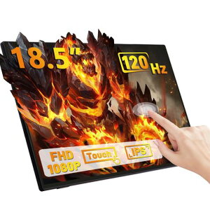 GeeekPi 18.5�C���` 1920x1080 �Ód�e�ʎ��^�b�`�X�N���[�� 100-120Hz IPS�f�B�X�v���C �|�[�^�u���X�N���[�����j�^�[�ARaspberry Pi 5/4B/3B/3B+�̃C���X�g�[�����T�|�[�g