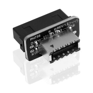 Duttek USB3.0 type-e �ϊ� USB�t�����g�p�l���A�_�v�^�[�AType-E����USB 3.0 19�s���t�����g�p�l���w�b�_�[�g���A�_�v�^�[�́AC�^�C�v�C���^�[�t�F�C�X�ɕϊ��\ 1�p�b�N