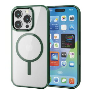 �G���R�� iPhone 16 Pro �P�[�X �N���A �}�O�l�b�g MAGKEEP �n�C�u���b�h ���C�����X�[�d�Ή� 4�p�G�A�[�N�b�V���� �f�B�[�v�O���[�� PM-A24CMAG03GN