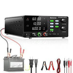 RUZIZAO ���艻�d�� 60V 10A 600W ��d�� �ϒ������艻�d�� 4���d���d���d�͕\�� �G���R�[�_�t�� �{�^�� 6V 12V 24V 36V 48V 60V �d�r�[�d�p �X�C�b�`���O�d�� DC �d�C����@�� �������p �����������c