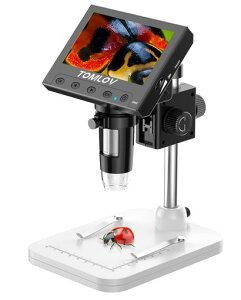 TOMLOV �R�C�� �f�W�^�������� �q�� USB�[�d�� 1000x �t�� ���߉\ �f�W�^���}�C�N���X�R�[�v LED�����v8�� ���~�X�^���h 4.3�C���`�d�q������ PC�ڑ��\ Windows�Ή� ���S�� �w��