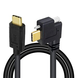 Xiwai USB 3.1 �����P�[�u�� Type-C �I�X - �p�l���}�E���g USB-C �V���O���܂݃l�W���b�N 90�x��/�E�p�x ���� 10Gbps �f�[�^�R�[�h ���j�^�[�n�[�h�h���C�u�p 1.0m