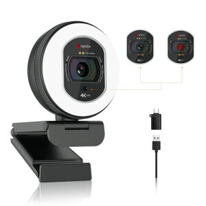 Angetube 4K �E�F�u�J���� 1080P@60FPS �X�g���[�~���O�Ή� PDAF �I�[�g�t�H�[�J�X AI �m�C�Y�L�����Z�����O 8 �{�Y�[�� �v���C�o�V�[�ی�@�\�t�� USB �ڑ� Windows/Mac/�m�[�g PC �Ή�