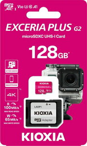 KIOXIA 128GB EXCERIA Plus G2 UHS-I C10 Micro SD�A�_�v�^�[�B