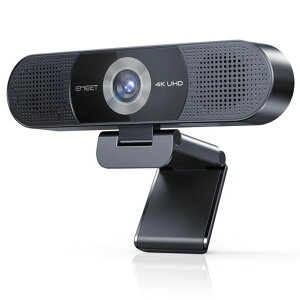 EMEET C980 PRO 4K WEB�J���� 800����f 4�̃}�C�N&�f���A���X�s�[�J�[���� 4K@30fps �E�F�u�J���� ����p60°-98°���� �Œ�t�H�[�J�X USB�ڑ� �v���C�o�V�[�J�o�[�t�� ��d�͐݌v