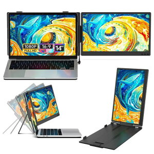 �m�[�g�p�\�R���p���j�^�[ 14�C���` 2��� �f���A���f�B�X�v���C FHD1080P IPS�t���p�l�� �_�u���f�B�X�v���C �g�у��j�^�[ 13-17.3�C���`�p�\�R���p �y�� USB-C/HDMI�ڑ� Windows/Mac/Chrome�ɓK�p