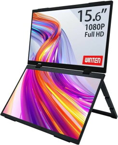 WINTEN �f���A�����j�^�[ 15.6�C���` 2��� �Q�[�~���O���j�^�[ ���o�C�����j�^�[ �O�t�� �f�B�X�v���C 1080P FullHD IPS�p�l�� �m���O���A(�����) �����X�^���h �X�s�[�J�[����
