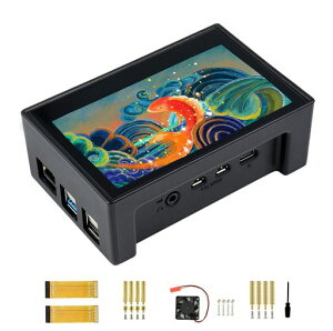 Waveshare 4.3�C���`�^�b�`�X�N���[��DSI LCD Raspberry Pi 4B�p�P�[�X�t���A800x480�𑜓x���j�^�[ IPS �Ód�e�ʎ��X�N���[�� Raspbian/Ubuntu/Kali/Retropie/WIN10 IoT�Ή�