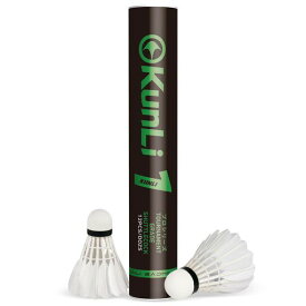 KunLi バドミントン シャトルコック 水鳥羽根 12個入り 試合用 高耐久 飛行安定 KL-1(スピード 77/3番)