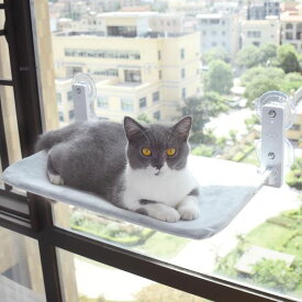 【2026年次世代】ペットベッド猫用品窓ハンモック吸盤式休憩日光浴遊ぶオールシーズン対応耐荷重約15KG超大型サイズ52x30cm四季兼用取り付けが簡単安定した両面で使用洗濯可能折畳み式ス…