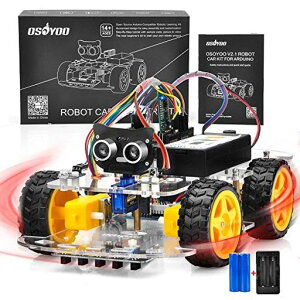 OSOYOOArduino�p�A���h�D�C�[�mUNO���@�\���烍�{�b�g�J�[V2.1STEM�����R��App4WD�\�z�A�v���O���~���O�A�w�K�̂��߂̋���p�d�����{�e�B�N�X�R�[�f�B���O���@�X�^�[�^�[�L�b�g�d�q�H��d�r