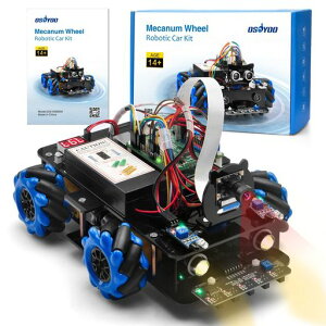 OSOYOO ���J�i���z�C�[�� ���{�b�g�J�[�L�b�g Raspberry Pi (4/5�Ή�) STEM���� �v���O���~���O�w�K DIY�H�� �S�����ړ� �r�f�I���� ��Q����� ���C���g���[�X