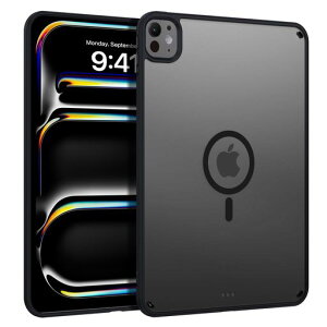 VENINGO iPad Pro 11�C���` �P�[�X M5/M4 (2025/2024) ��p �ϏՌ� ������ ���ϖh�~ �w��h�~ MagSafe�Ή� �}�O�l�b�g���� ���^ �}�b�g�d�グ ��̊� ���E�ȒP �\�t�gTPU�t���[�� �n�[�hPC�o�b�N �u���b�N