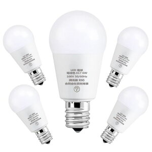 E17 LED �d�� 6W ������Ή� 60W�`���� 700LM E17 ���� ���a17mm AC 100V �ȃG�l ���P�x ������ �L�z�� PSE�F�؍ς� (5��, �d���F)