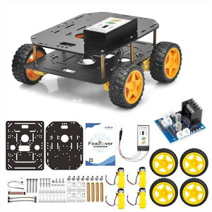 OSOYOOFlexiRover�g�ݗ��ăL�b�gArduino�p?4��TT���[�^�[�ƃz�C�[����������J�X�^�}�C�Y�\�ȃ��{�b�g�J�[�V���[�V�A���{�b�g�H�w�J���ɍœK(Arduino�p�̃��C���{�[�h�͊܂܂�Ă��܂���)