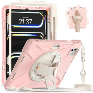 iPad Pro 11�C���`(M5/M4)�p�ϏՌ��P�[�X 360�x��]�n���h���X�^���h �y���z���_�[�t�� �X�^���h ���߉\�n���h�X�g���b�v�ƌ��|���[�t�� iPad Pro 11 2025/2024 (��6/5����)�p �Ў� ��� ��v �d���p�c