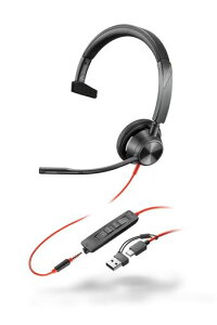 Poly(�����f��) �L���w�b�h�Z�b�g BlackWire 3315 USB-C �ڑ� �Ў��p �m�C�Y�L�����Z�����O