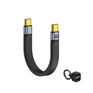 LUYING USB-C to USB-C 13cm���` �Z���P�[�u�� 40Gbps�����f�[�^�]�� PD�Ή�240W/5A�}���[�d 8K@60Hz�f���o�� Type-C to Type-C �t���b�g�P�[�u�� Thunderbolt3/4�Ή�