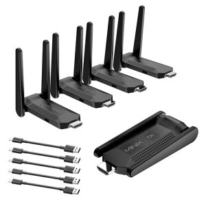 MINIX NEO B14 ���C�����X HDMI ����M�@�Z�b�g 1x���M�@+4x��M�@ ���C�����X HDMI �v���O�A���h�v���C �}���`�X�N���[���g���A�_�v�^�[1080p/50M����]������/WiFi 5G/60Hz �Ή� TV�E���j�^�[�E���b�v�c